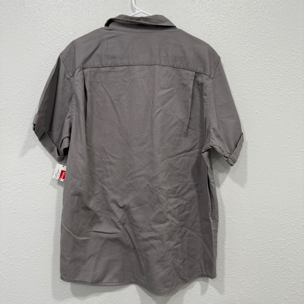 Wrangler Mens All Day Comfort Short Sleeve Button Down Shirt Gray Large HSB1YWD - Picture 4 of 7